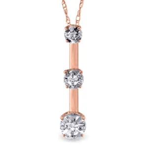 0.1 Carat 14K Solid Rose Gold Diamond Necklace