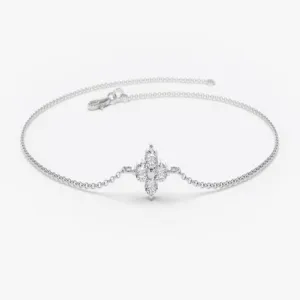 0.14CTW Moissanite Cluster Diamond Bracelet