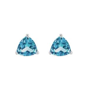 10k White Gold Blue Topaz Earrings