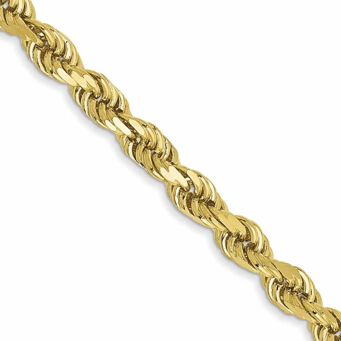 10k Yellow Gold Diamond Cut Rope Bracelet 3MM