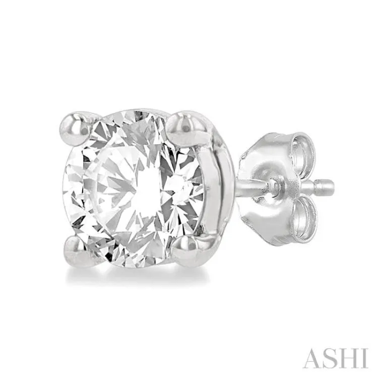 1/2 ctw Round Cut Diamond Stud Earring in 14K White Gold