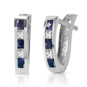 1.26 Carat 14K Solid White Gold Best You Sapphire White Topaz Earrings