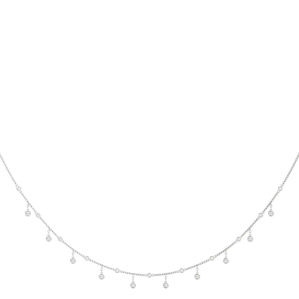 14K Diamonds on a Chain with Droplet Diamond Necklace