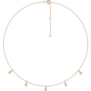 14k Gold Diamond 5-Station Necklace