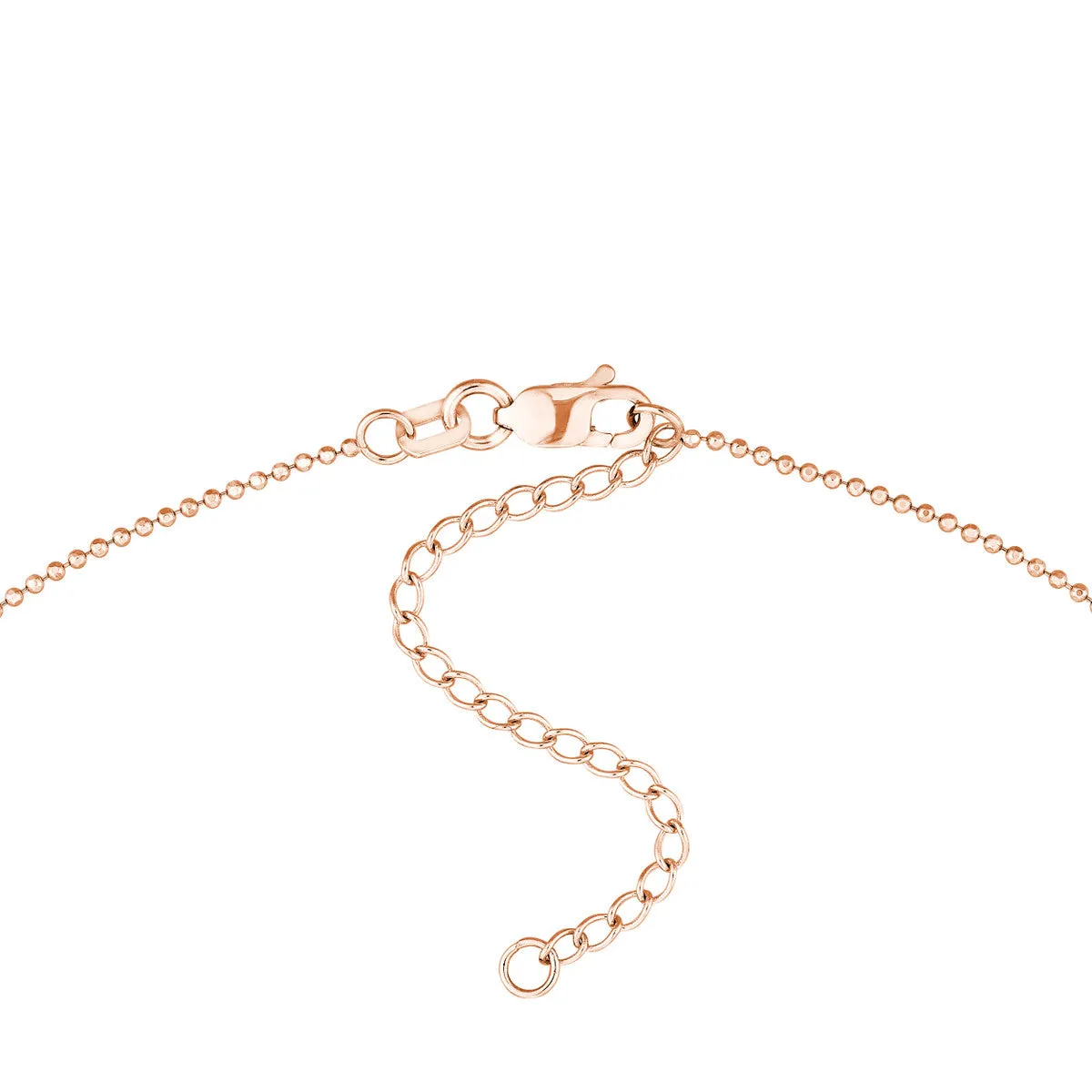 14k Rose Gold Diamond Drops Necklace on D/C Bead Chain