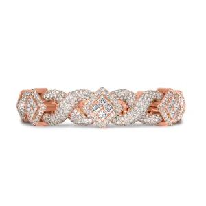 14k Rose Gold Royal Asscher Cut Diamond Bracelet 26.63 ctw