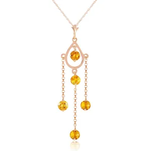 14K Solid Rose Gold Citrine Jewelry Class Platinum Necklace