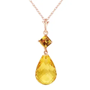 14K Solid Rose Gold Citrine Necklace Genuine Limited Edition