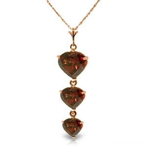 14K Solid Rose Gold Garnet Limited Edition Necklace