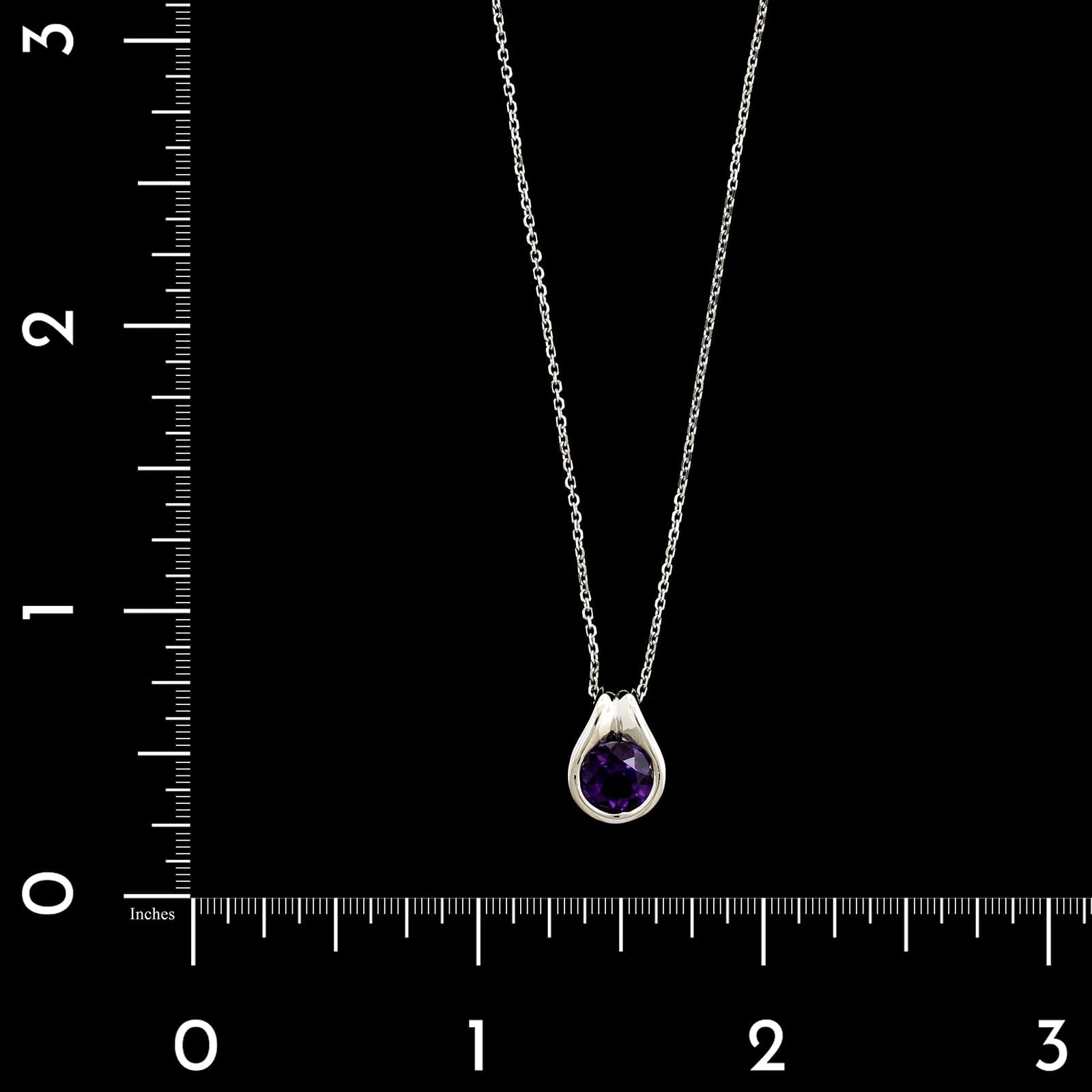 14K White Gold Estate Amethyst Pendant Necklace&nbsp;