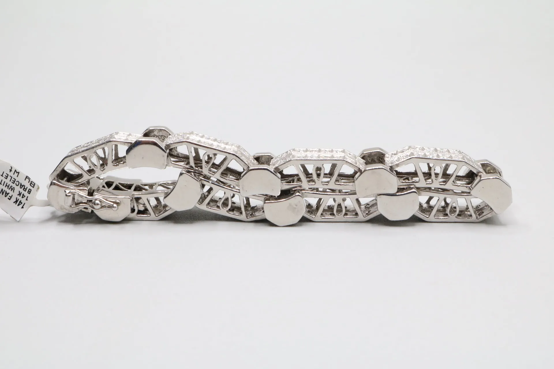 14K White Gold Fancy Diamond Bracelet (3.78 CTW)