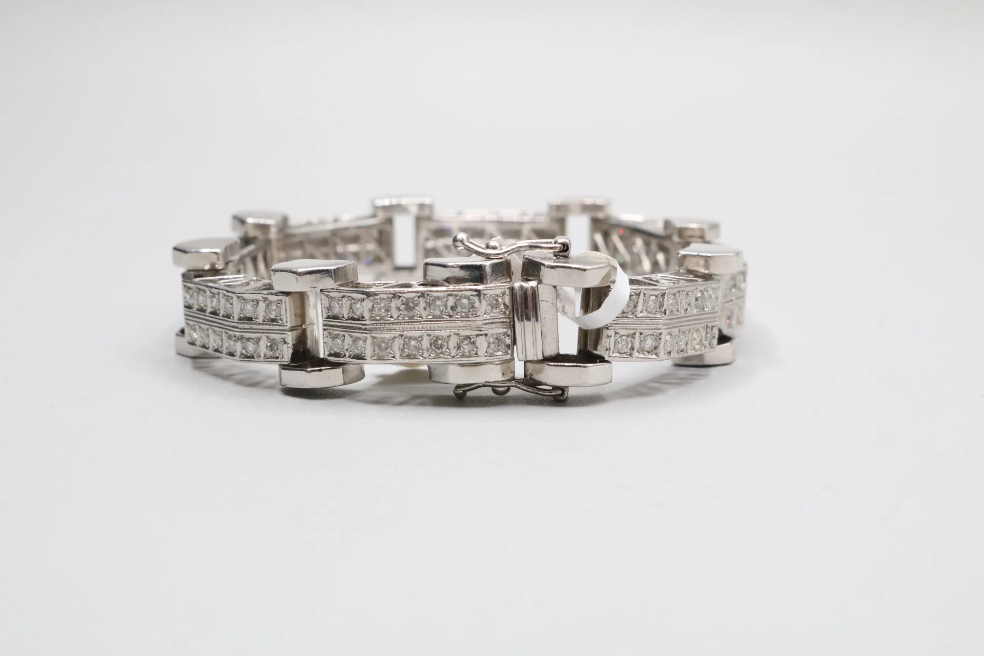 14K White Gold Fancy Diamond Bracelet (3.78 CTW)