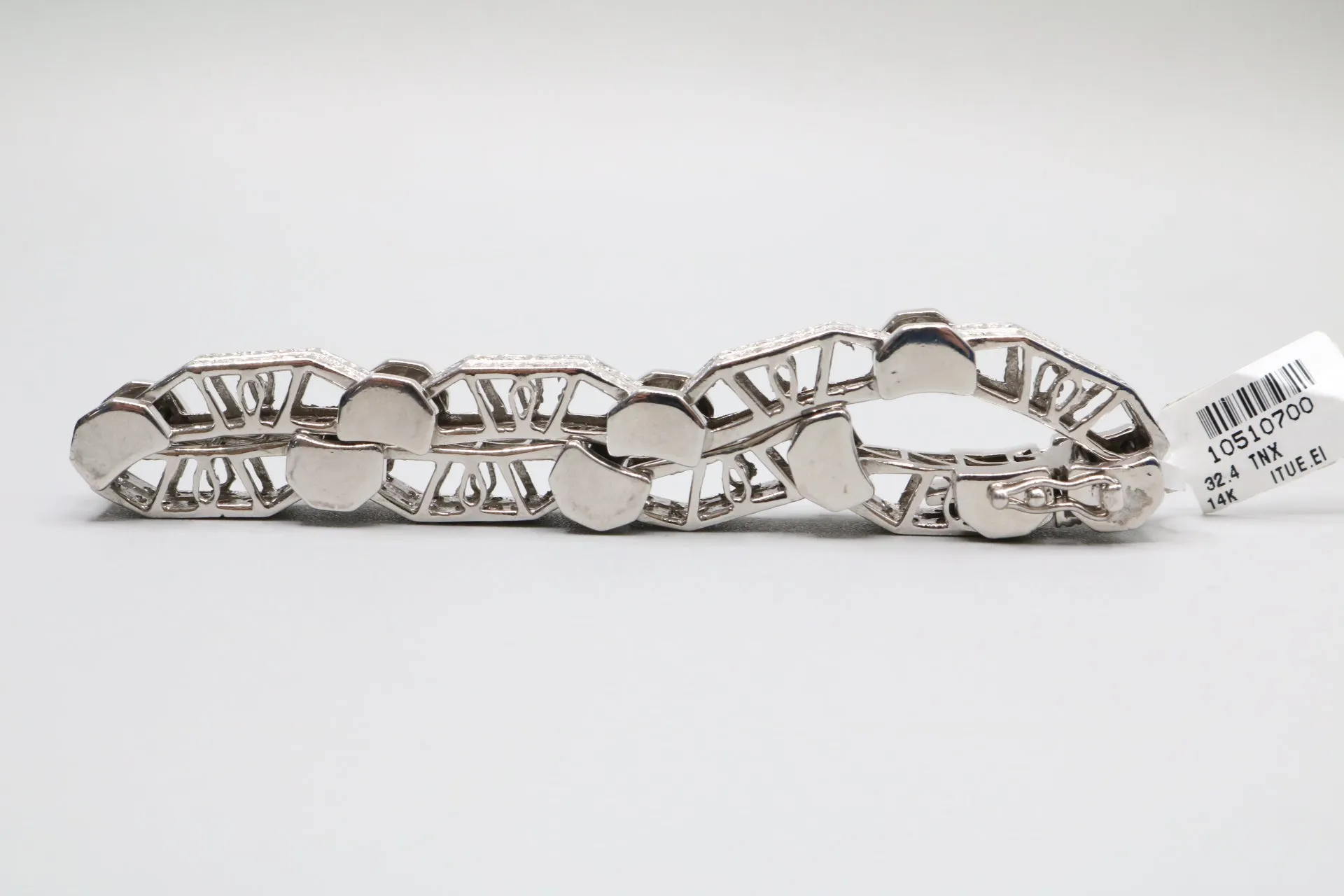 14K White Gold Fancy Diamond Bracelet (3.78 CTW)