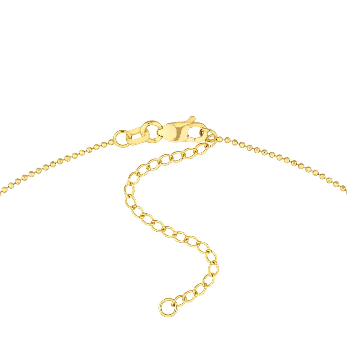 14k Yellow Gold Diamond Drops Necklace on D/C Bead Chain