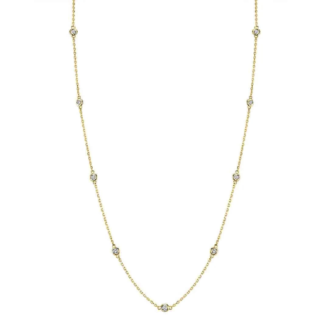 14K Yellow Gold Diamonds by the Yard Necklace - 0.25ct