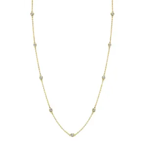 14K Yellow Gold Diamonds by the Yard Necklace - 0.25ct