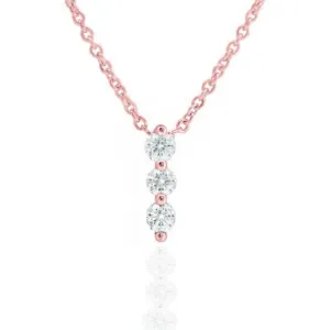 14KP 3D 0.11CT Diamond Necklace 3Stone Journey (118N401095P14DI1)