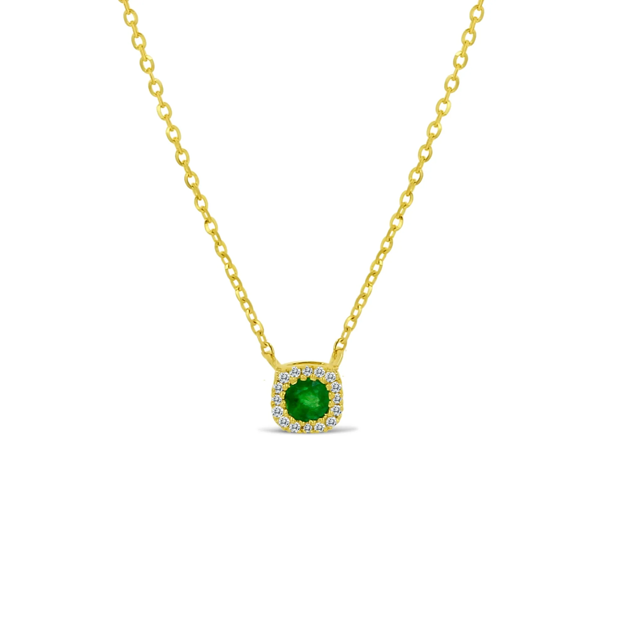 14KW 16D0.05CT,EM0.15CT,CU/RD EMERALD /DIAMOND NK (118N401040Y14EM1)