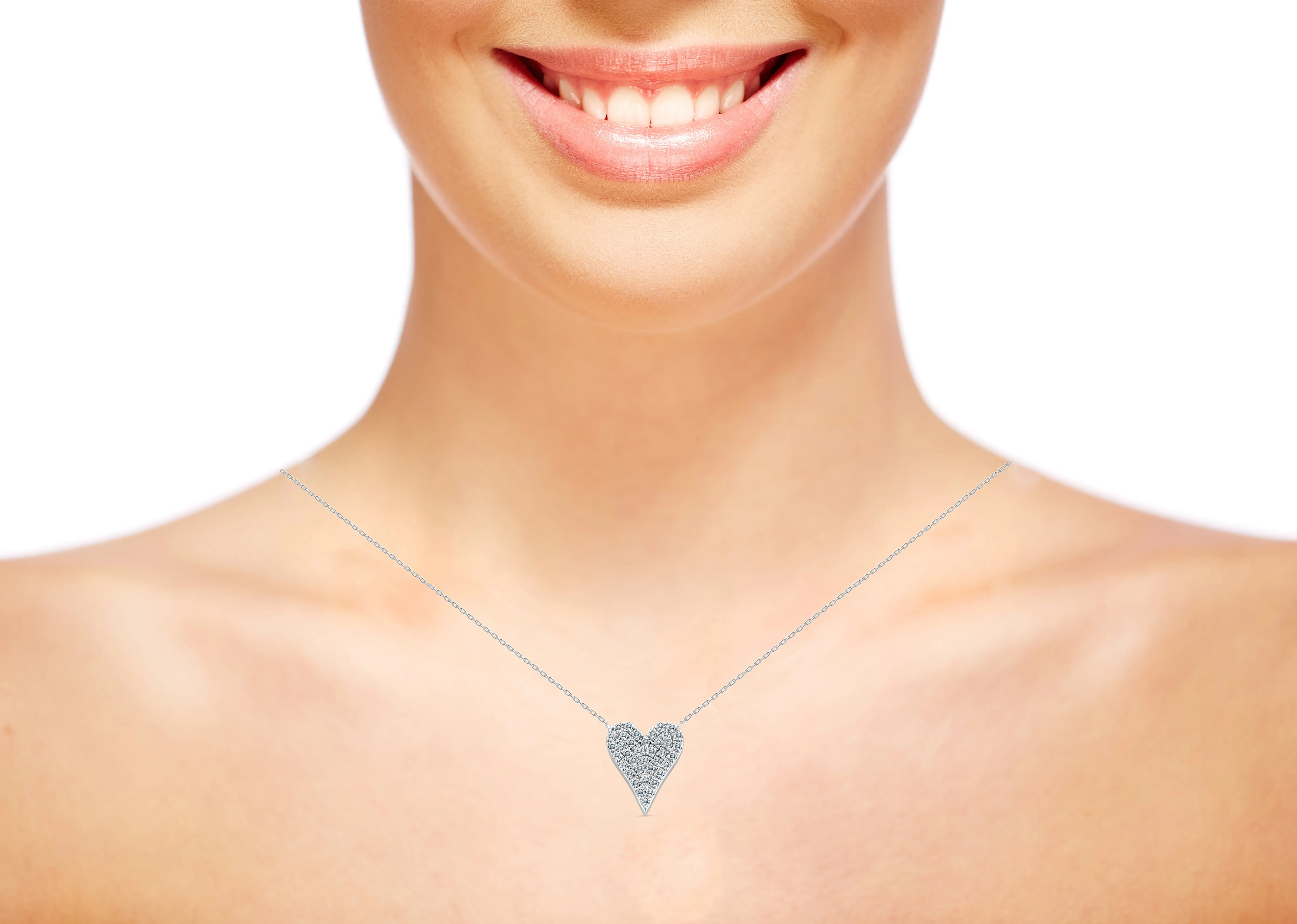 14KW 39D0.12CT,HEART NECKLACE (151N10076/N122)