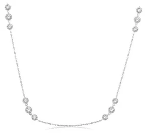 14KW Three Stone Bezel Set Diamond Station Necklace w/ 2.0 ctw & 18"