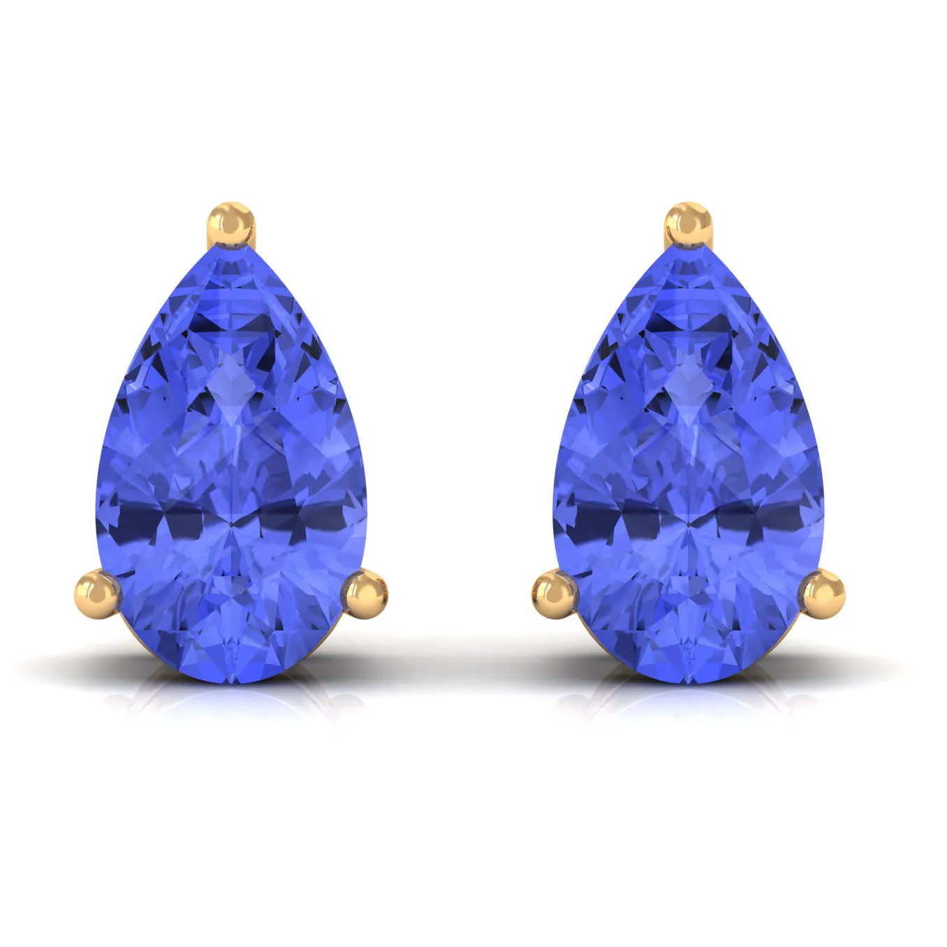 1.75 CT Pear Cut Tanzanite Solitaire Stud Earrings