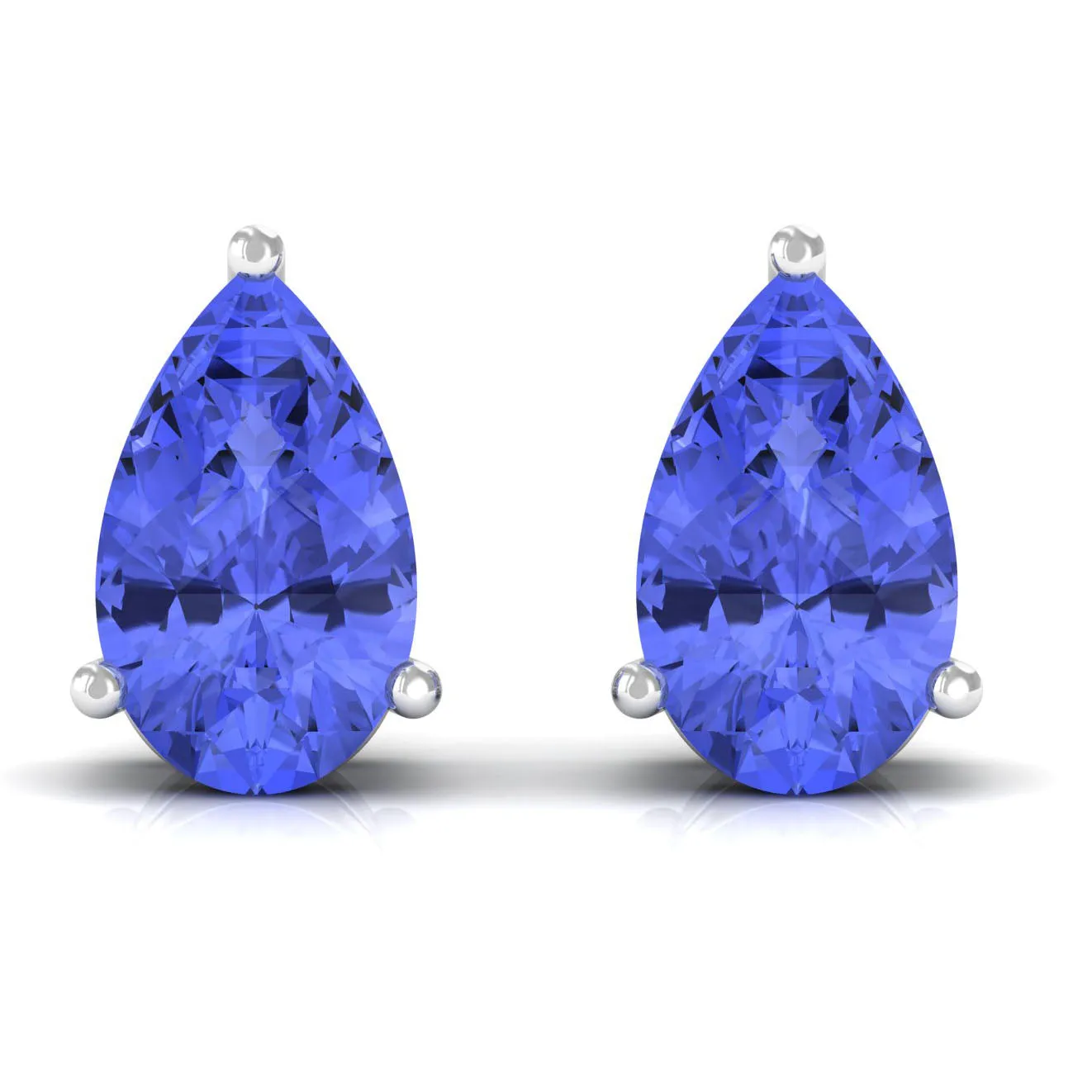 1.75 CT Pear Cut Tanzanite Solitaire Stud Earrings