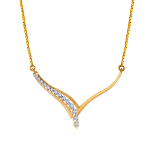 18k Delicate Diamond And Gold Necklace