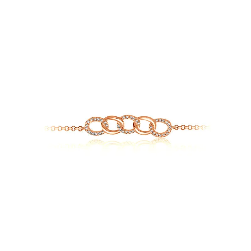 18k Gold Chain Shape Diamond Bracelet