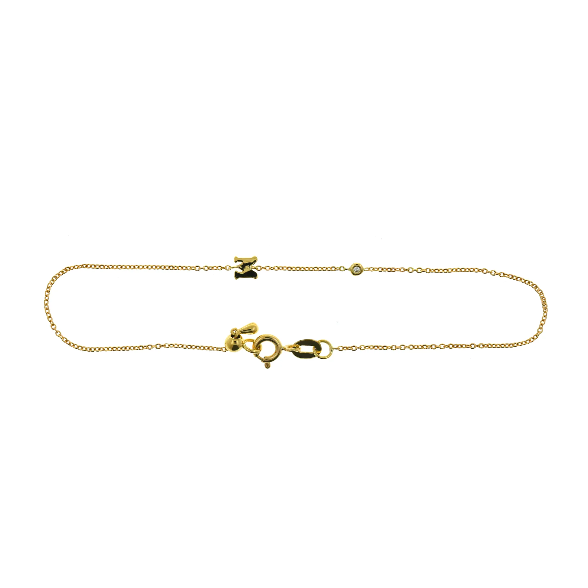 18k Gold Initial Diamond Bracelet