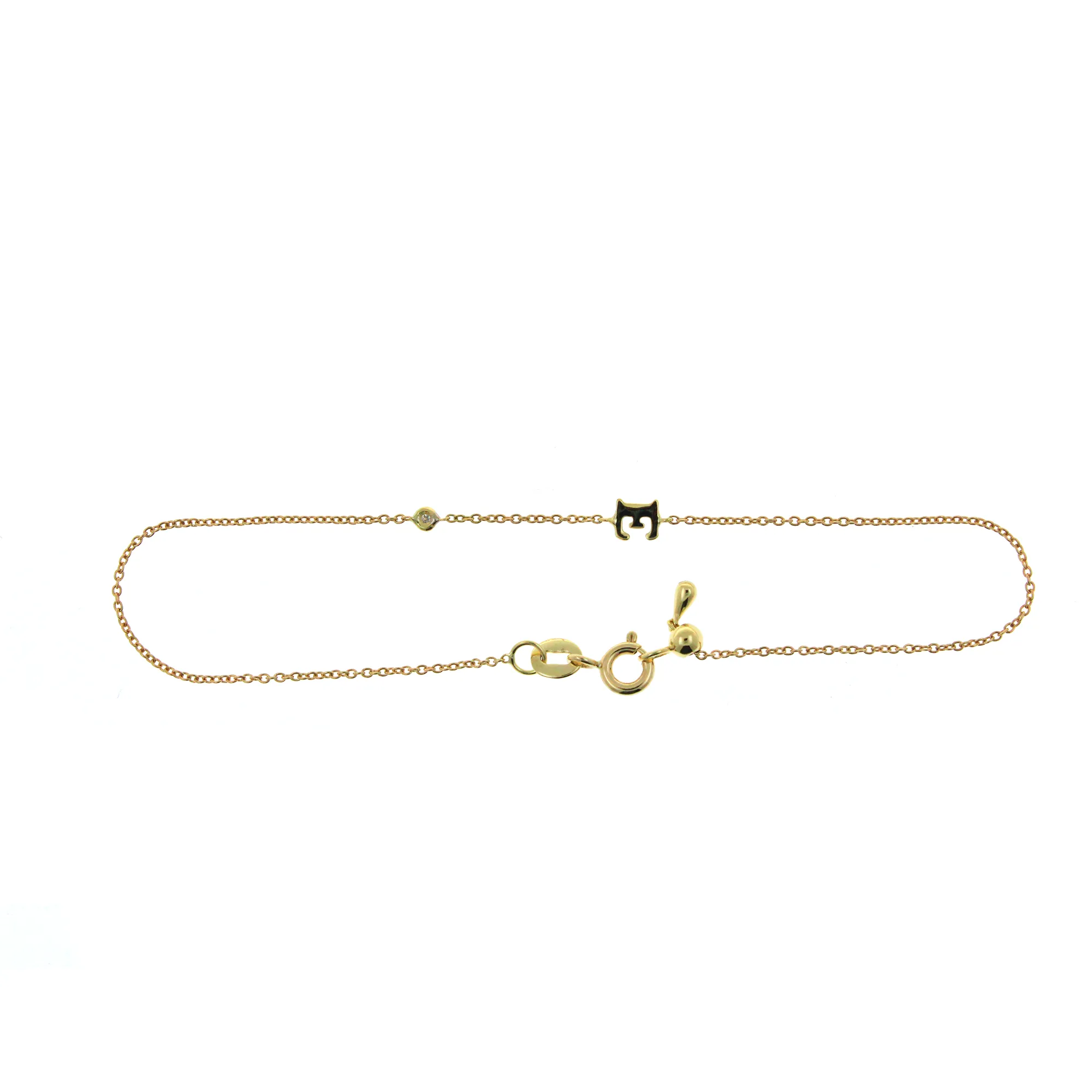 18k Gold Initial Diamond Bracelet