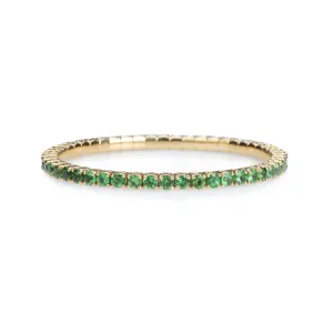 18K Gold Stretch Green Tsavorite Tennis Bracelet, 2.25-8.58 Carats