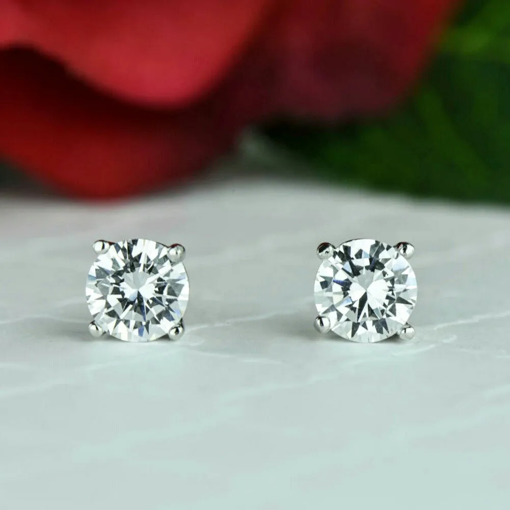 2 ctw 4 Prong Stud Earrings