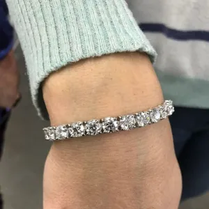 20 Ct Simulated Diamond Tennis Bracelet 14k White Gold 7"