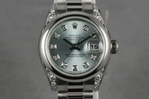 2001 Rolex Ladies Platinum President 179296 with Glacier Diamond Dial