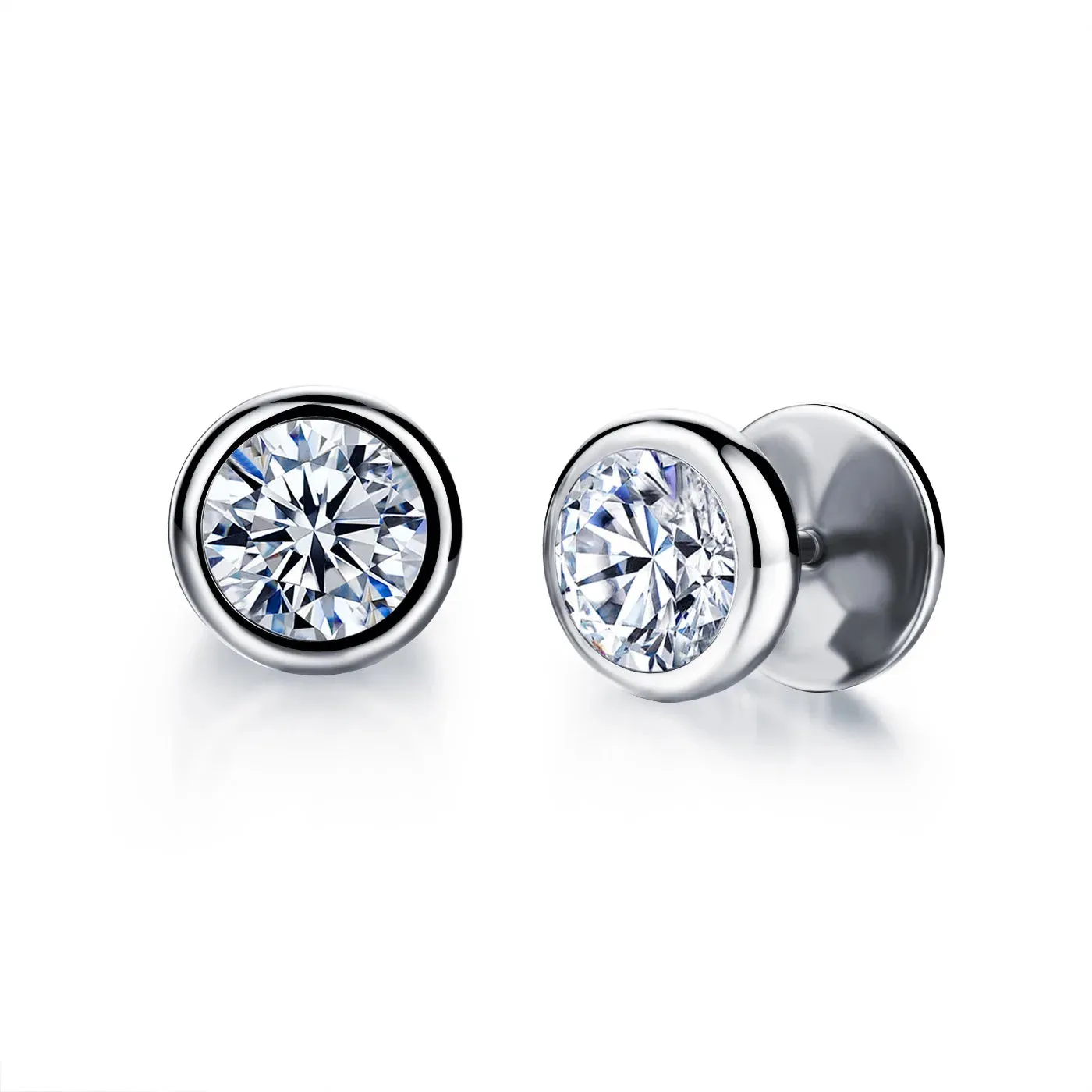 2021 Black Zircon Stainless Steel Stud Earrings – Punk Rock Ear Jewelry Accessories for Women and Men