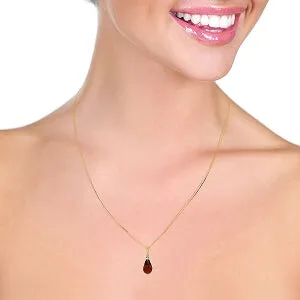 2.3 Carat 14K Solid Yellow Gold Rosy Cheeks Garnet Diamond Necklace