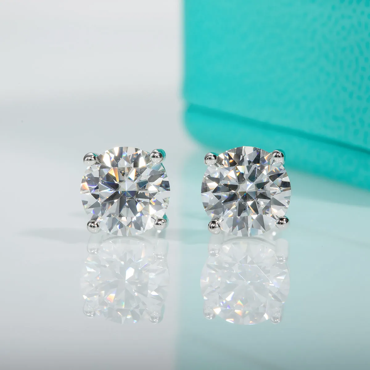 4.0CT D Color Moissanite Earrings 925 Sterling Silver Stud Earrings