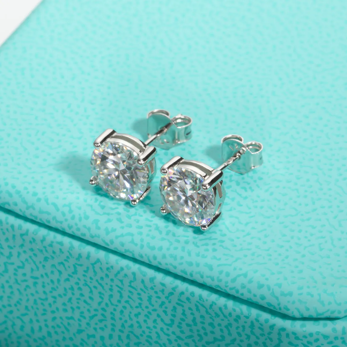 4.0CT D Color Moissanite Earrings 925 Sterling Silver Stud Earrings