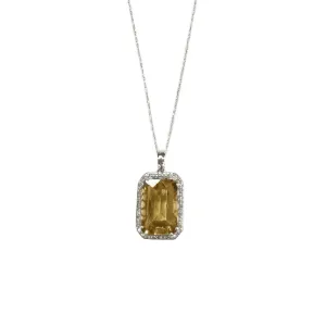 6.50CT Citrine & Diamond Necklace