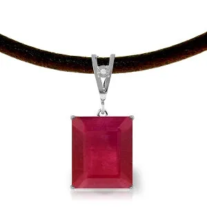 7.51 Carat 14K Solid White Gold Eyes Wide Open Ruby Diamond Necklace