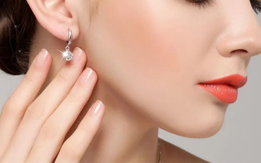 925 Sterling-silver-jewelry Crystal Ball AAA CZ Stud Earrings For Women Earrings Sterling Silver Jewelry