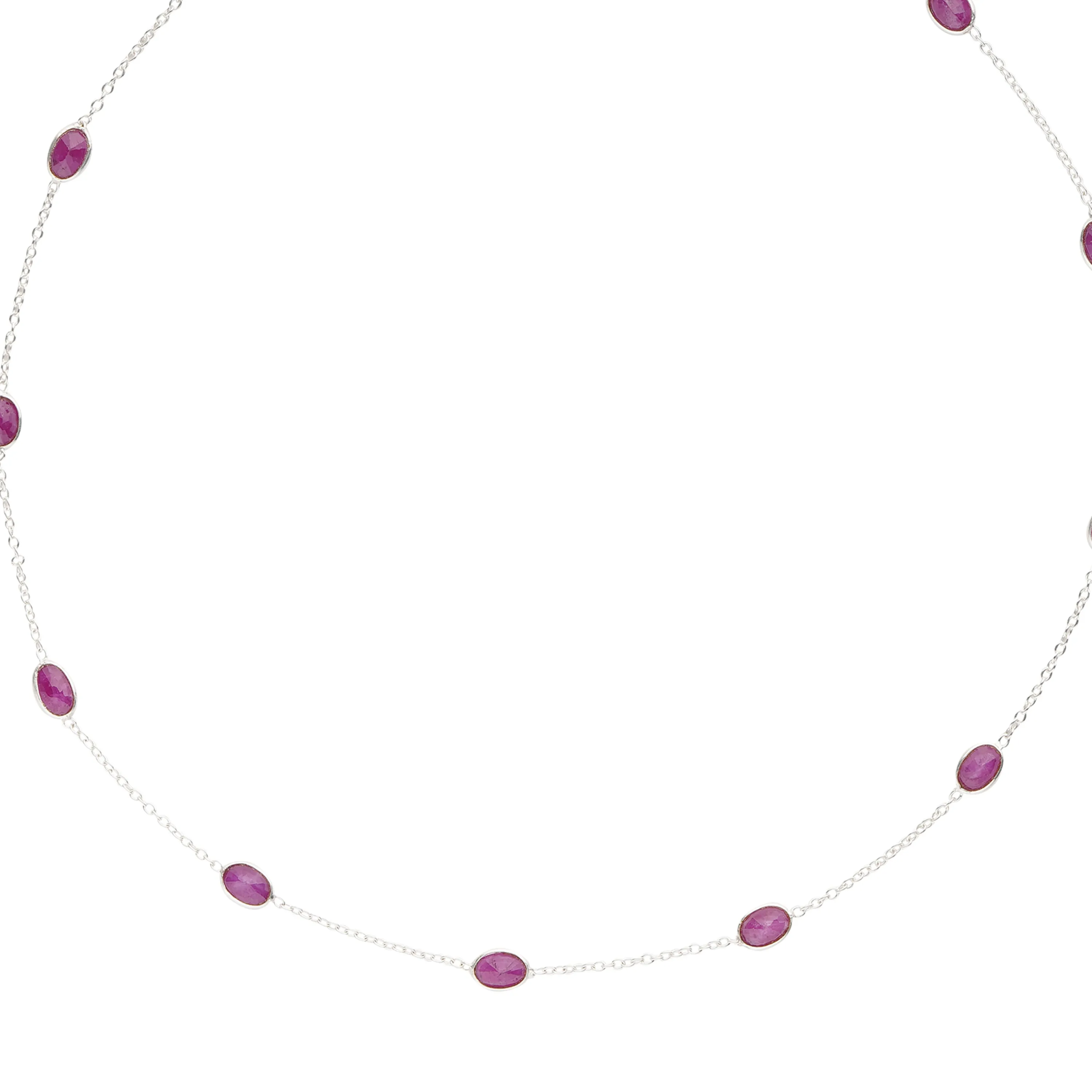 925 Sterling Silver Necklace - Ruby Stone