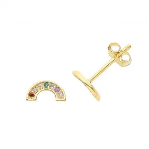 9ct Yellow Gold Rainbow Stud Earrings ES1664