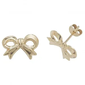 9ct  Yellow  Gold  Ribbon  Stud  Earrings  ES416