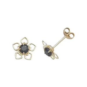 9ct  Yellow  Gold  Sapphire  Stud  Earrings  ES424BS