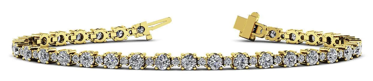 Alternating Lab-Grown Diamond Tennis Bracelet with 7.86 ct.(finished) 2.2mm, 4mm