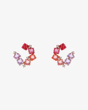 Amalfi Clover Red Ombre Sideways Hoops