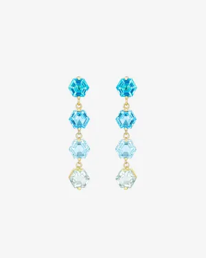 Amalfi Hexagon Cut Blue Ombre Mini Drop Earrings