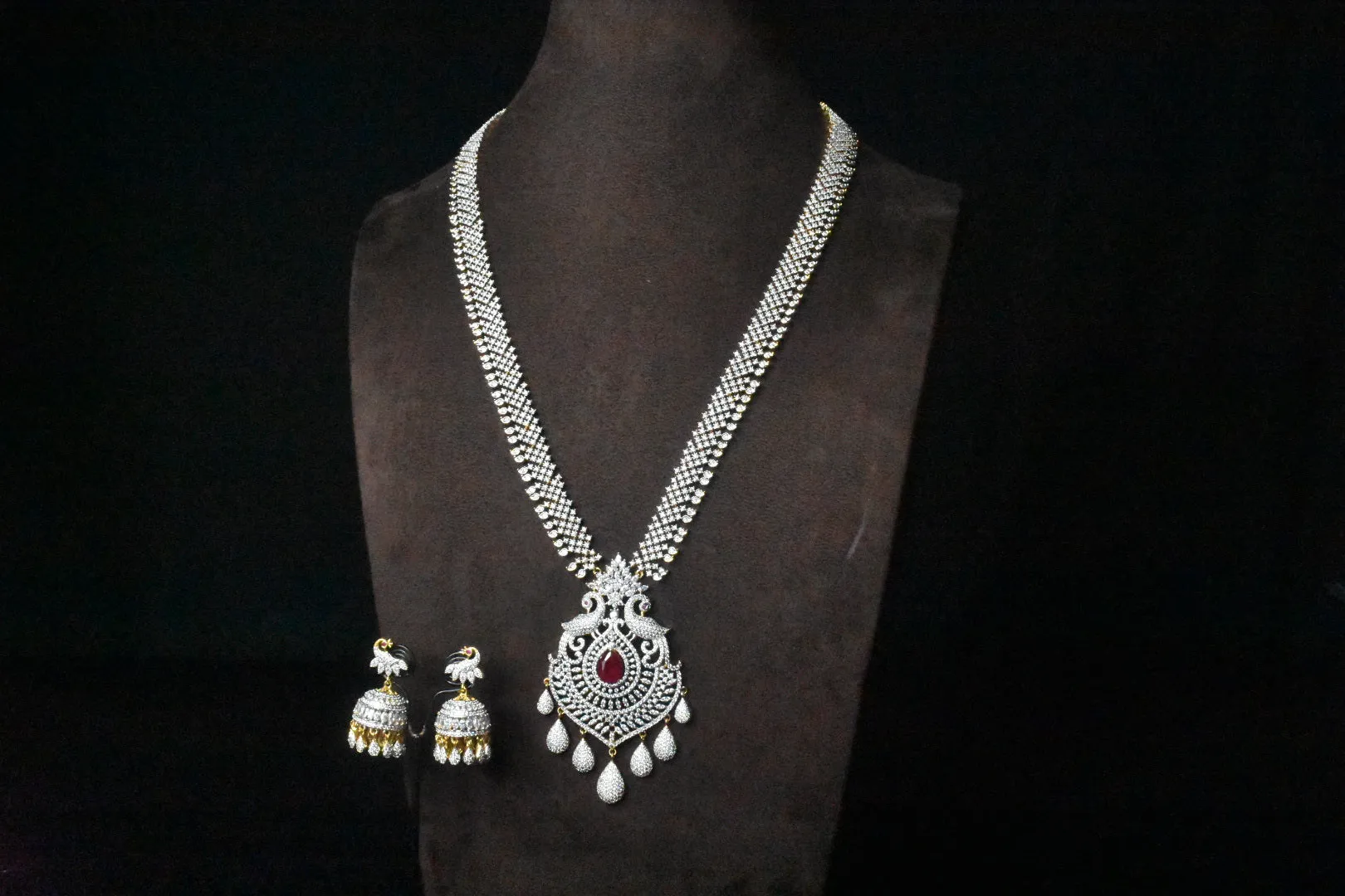 American Diamond Necklace Earring Set