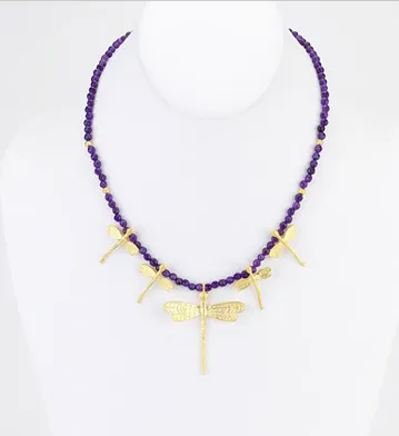 Amethyst Dragonfly Necklace